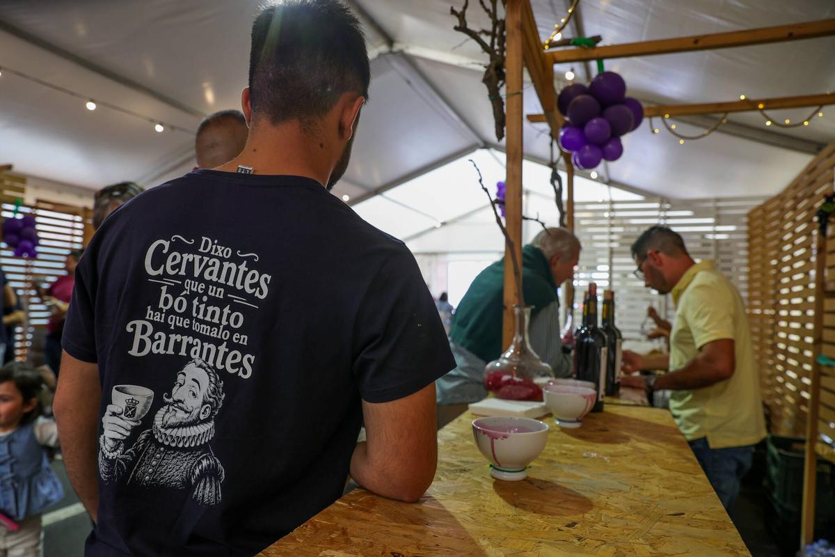 Las camisetas también son una de las "marcas" de la Festa do Tinto de Barrantes.