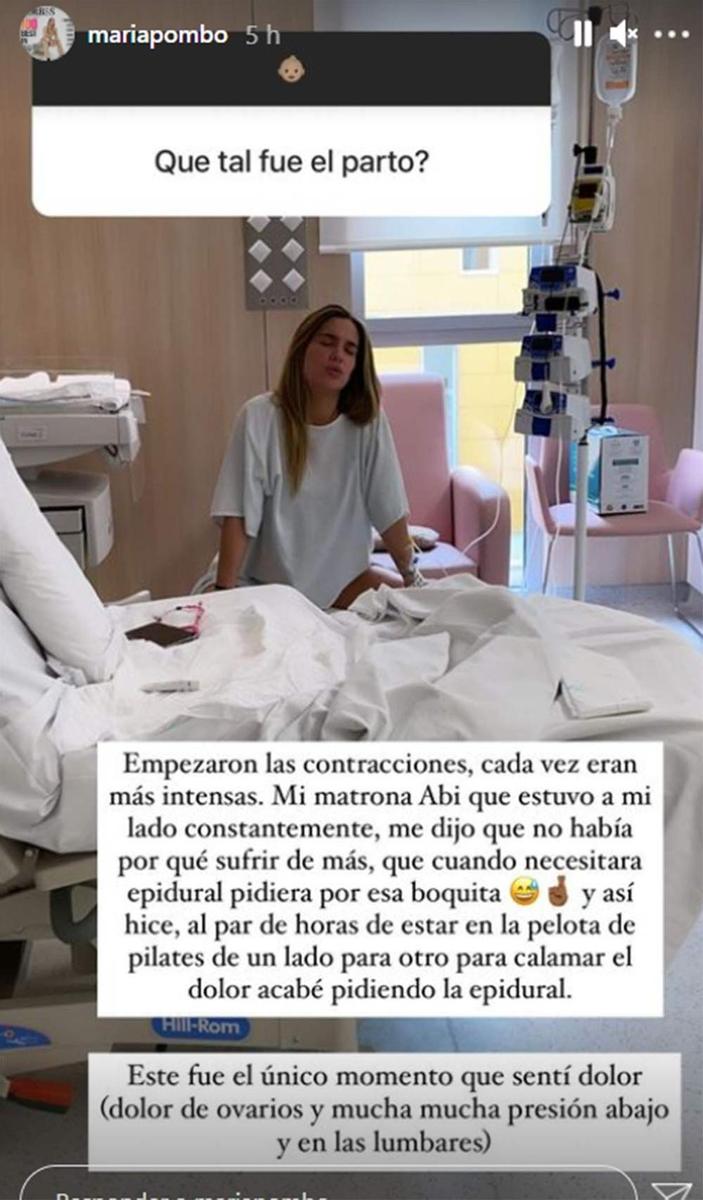 Maria Pombo durante las contracciones