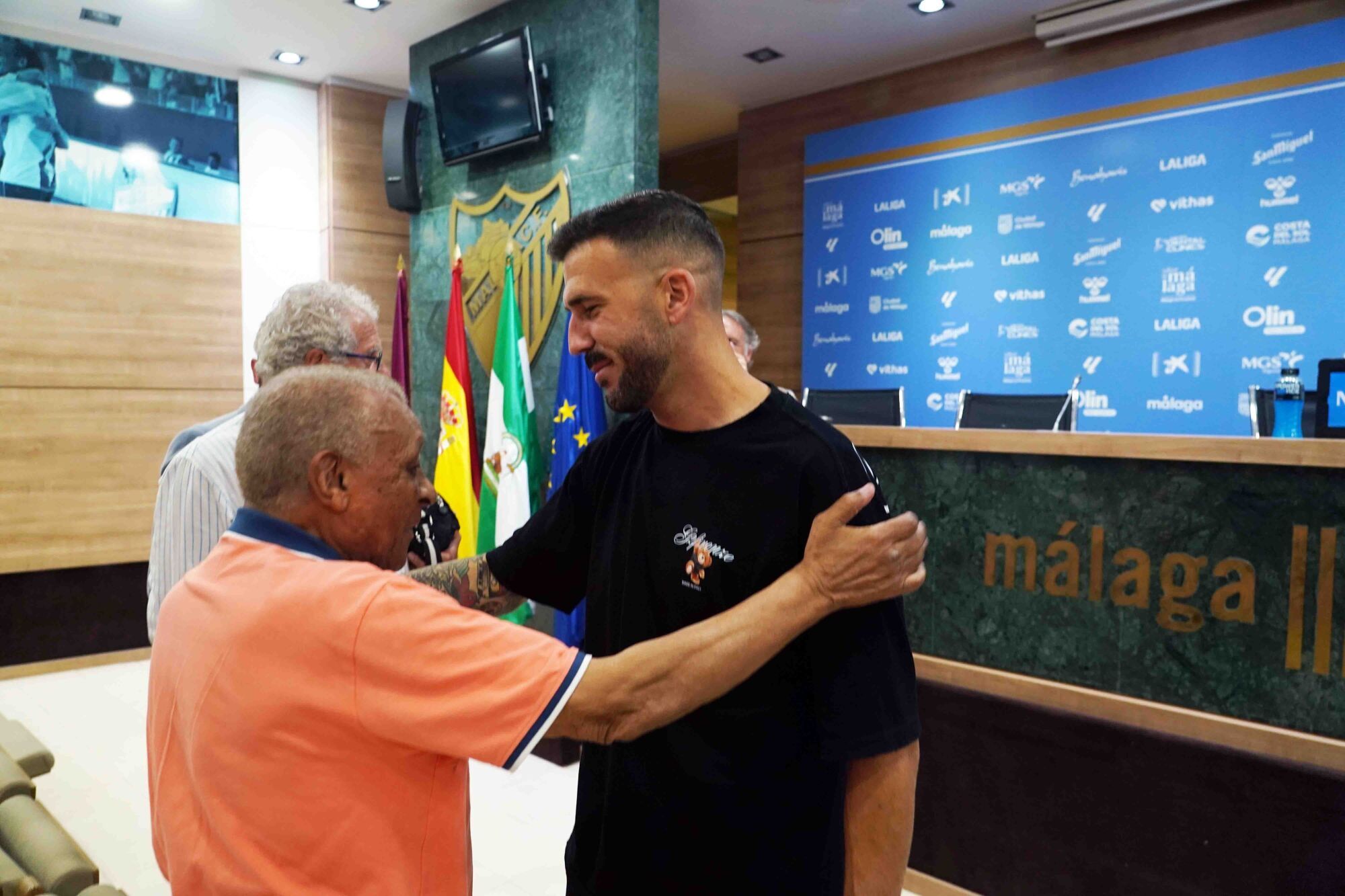Despedida del jugador del Málaga CF, Dioni donde se ha despedido hoy en rueda de prensa