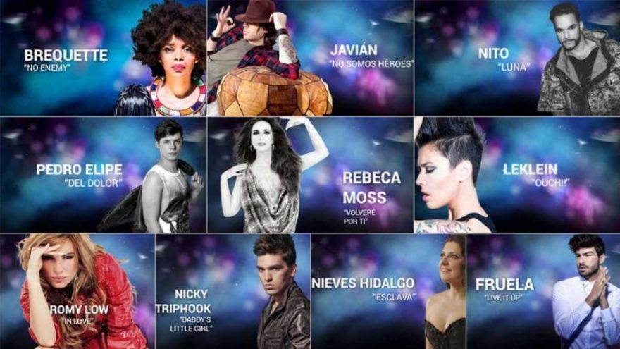 Los 10 aspirantes elegidos en el &#039;casting&#039; para Eurovisión