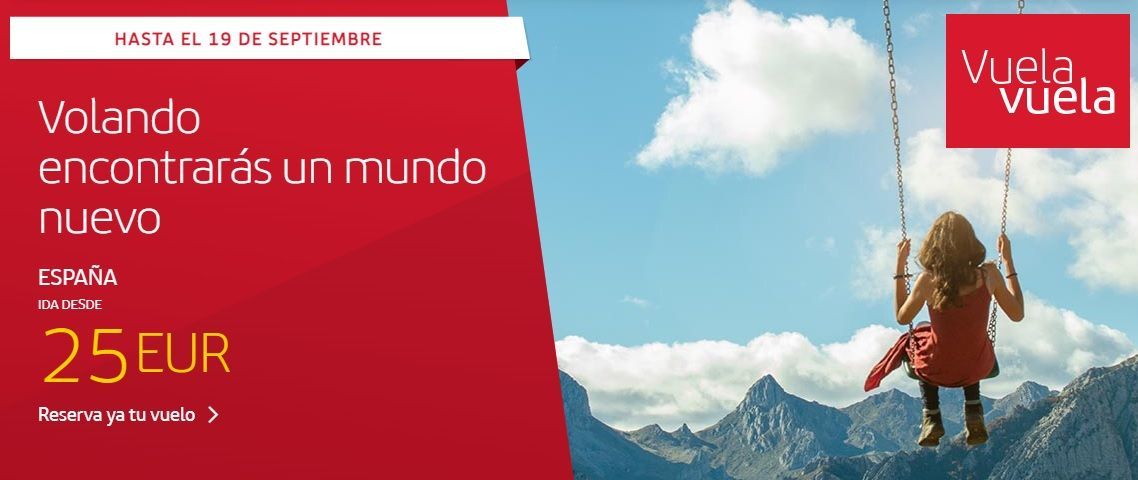 Promoción &quot;Vuela Vuela&quot; de Iberia con billetes desde 25 euros.