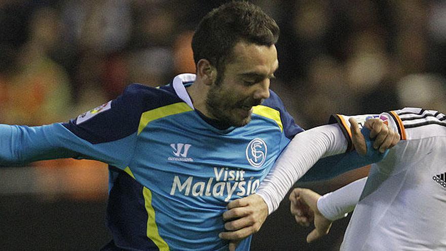 Iago Aspas, en un partido con el Sevilla.