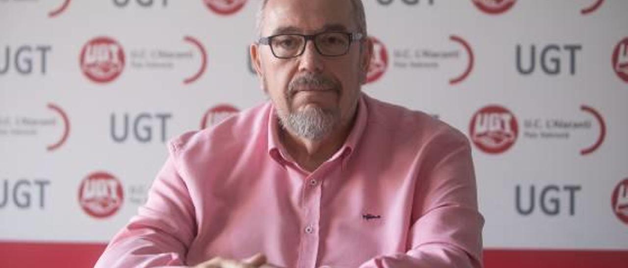 Óscar Llopis, en la sala de prensa del sindicato, días antes del congreso.