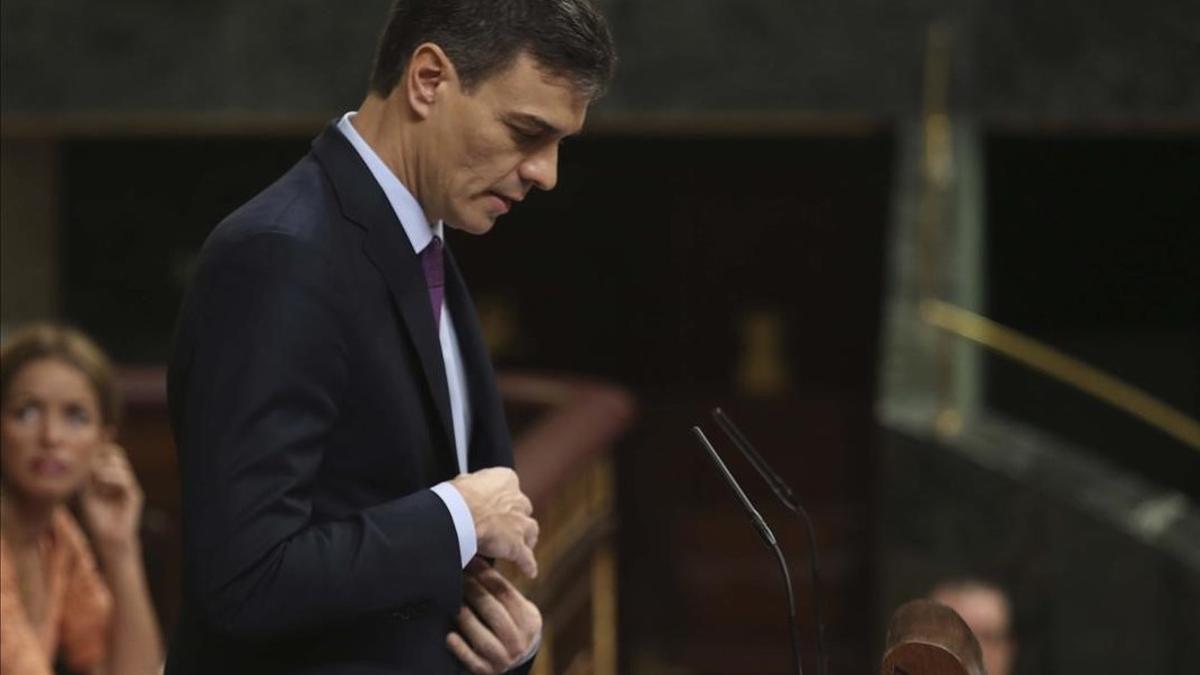 El presidente del Gobierno, Pedro Sánchez, en la sesión plenaria del Congreso de la pasada semana