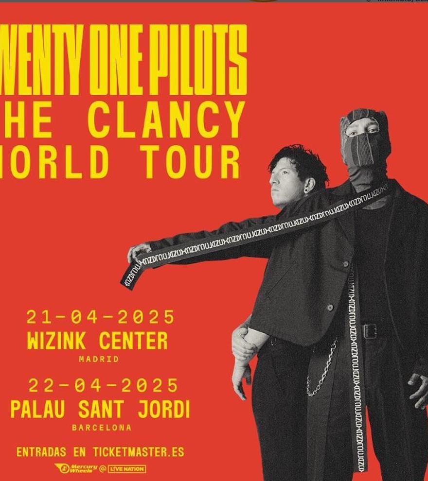 Twenty One Pilots actuarà al Palau Sant Jordi el 22 d’abril de 2025