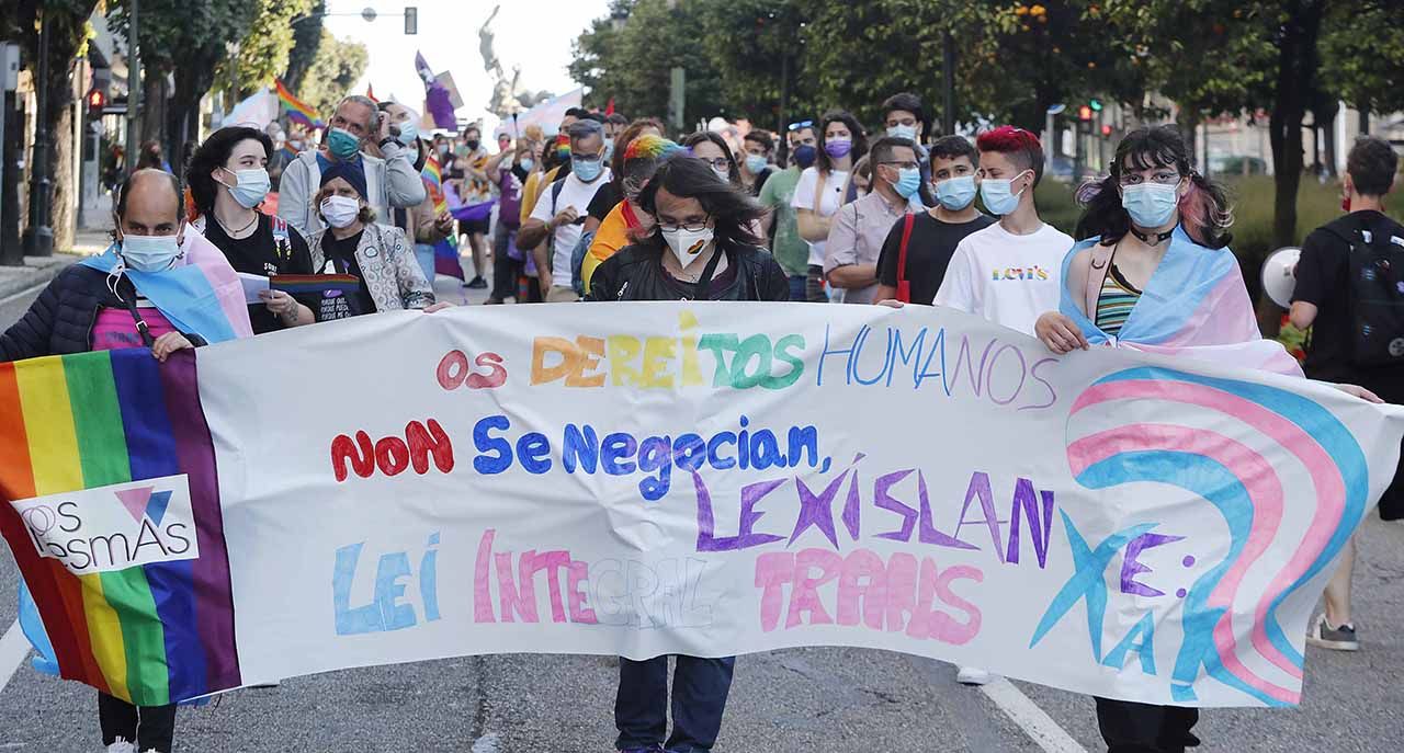 Manifestación del Orgullo LGTBI, el pasado 28 de junio en la Gran Vía de Vigo.