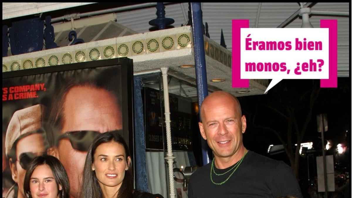 Demi Moore y Bruce Willis con sus hijas