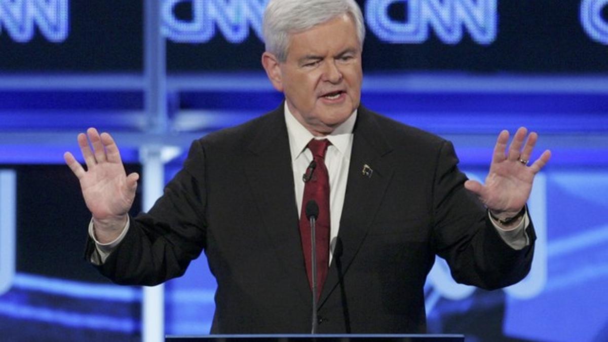 El candidato republicano Newt Gingrich, durante una intervención en la CNN.