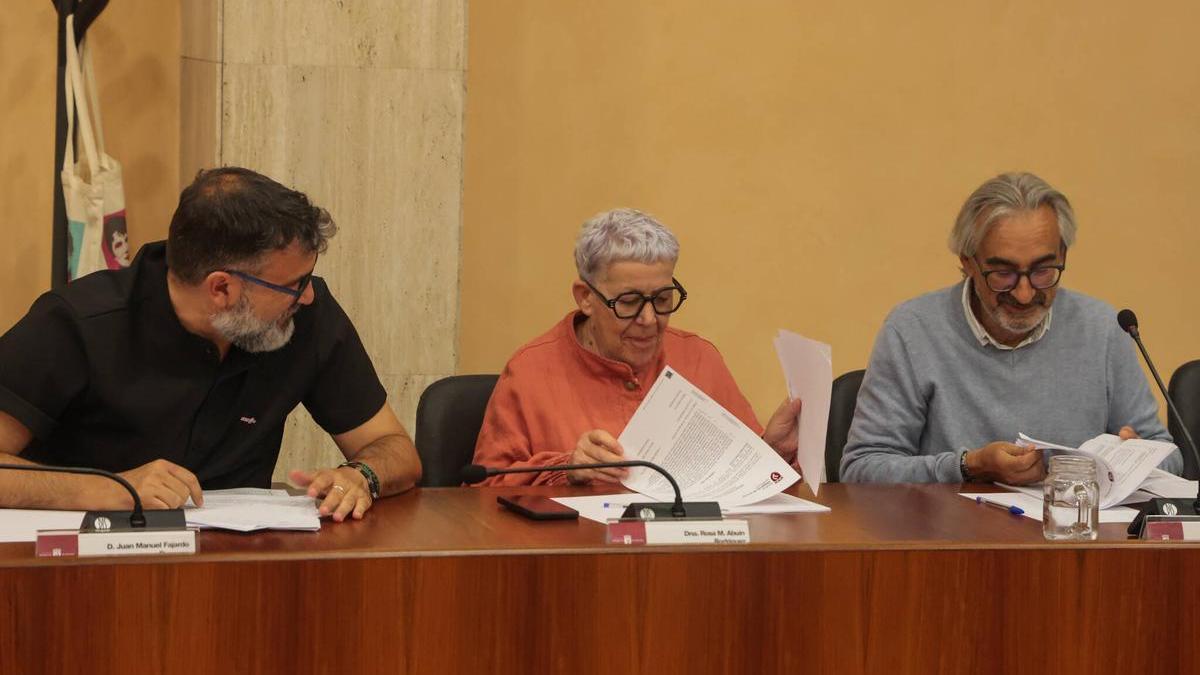 Los concejales de EU y del BNG durante el pleno en el que se abordó el pliego para contratar el préstamo.