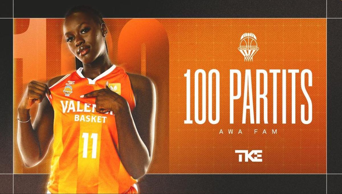 Awa Fam, 15ª jugadora en llegar a los 100 partidos con el Valencia Basket.
