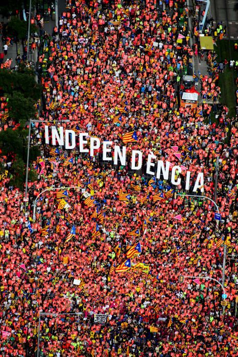 La Diada 2018, des de l'aire