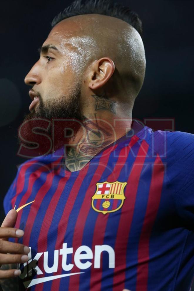 Primer plano de Arturo Vidal durante el partido contra el Rayo Vallecano el 9 de marzo del 2019