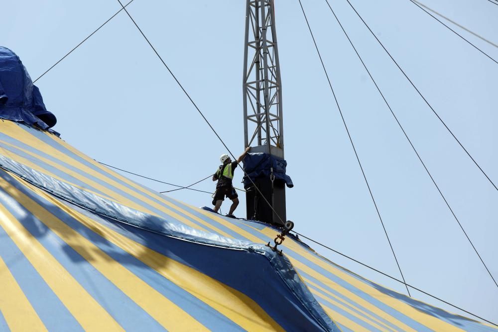 El Cirque du Soleil levanta la Gran Carpa que acogerá el espectáculo ''Kooza''