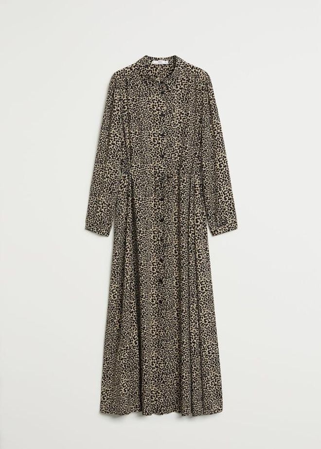 Vestido camisero con 'animal print', de Mango