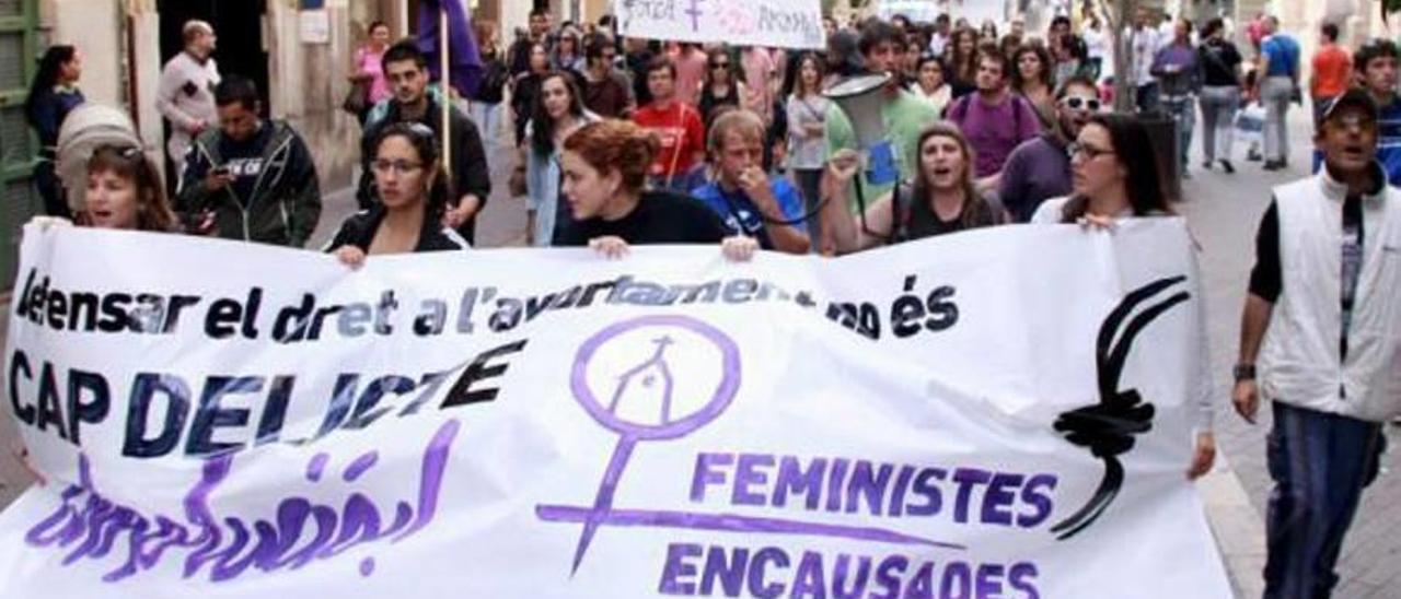 Manifestación del colectivo &quot;Feministes Encausades&quot;.