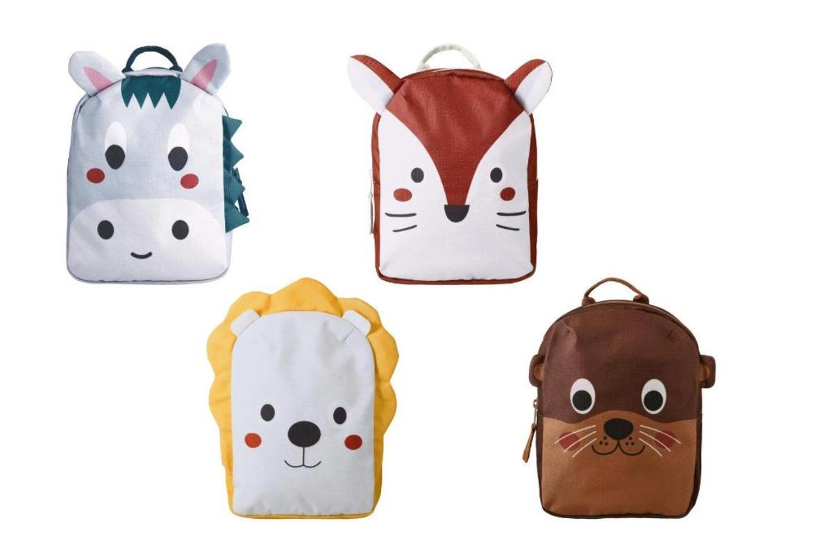 Mochilas infantiles en forma de animales.