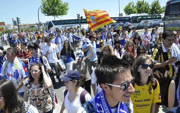 La afición zaragocista invade Valencia