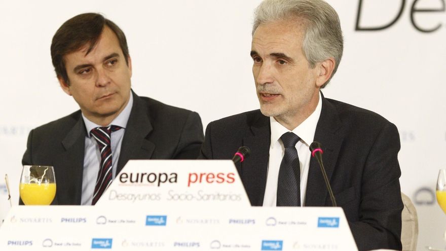 El consejero de Salud, Aquilino Alonso, ayer en los desayunos sociosanitarios de Europa Press. / Europa Press