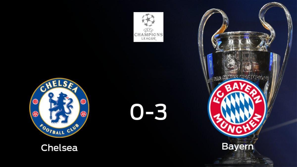 El Bayern München golea 0-3 al Chelsea y da un gran paso hacia los cuartos de final de la Champions League