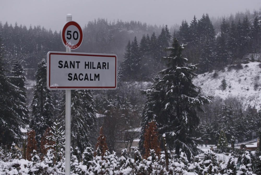 Imatges de la nevada a Sant Hilari Sacalm