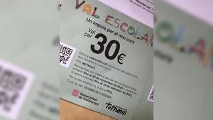 El vale escolar enviado a las familias.