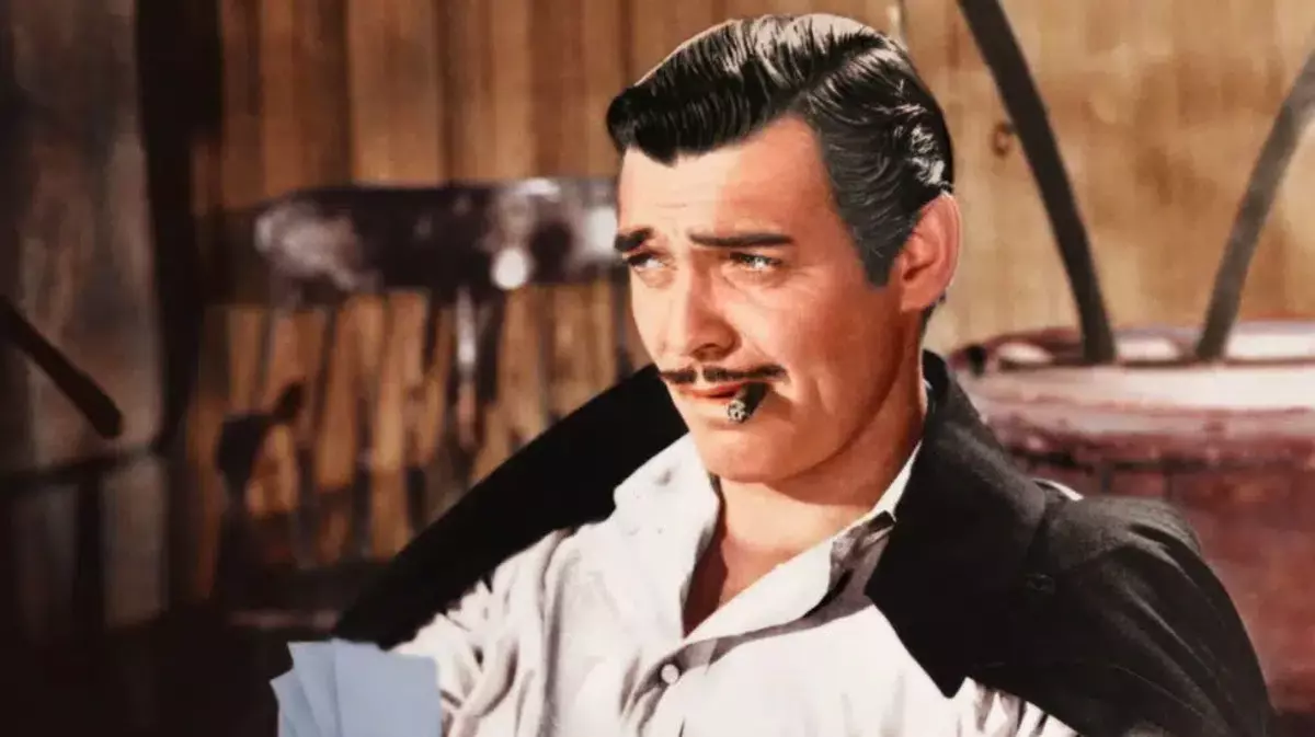 El actor estadounidense Clark Gable con su bigote.