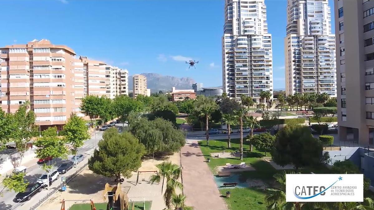 Un proyecto europeo testa en Benidorm el uso de drones para repartir mercancias