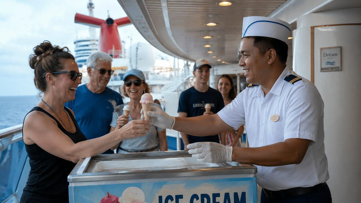 Los helados gratis en los cruceros han dado pie a una teoría viral.