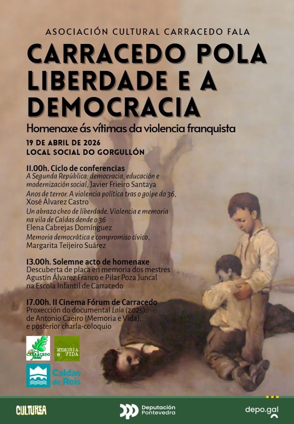 Cartel de los actos de homenaje.