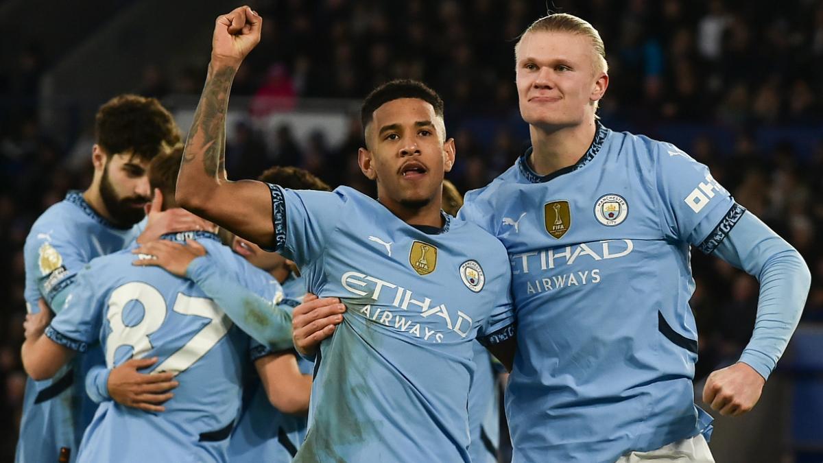 Haaland y Savinho, goleadores del Manchester City ante el Leicester
