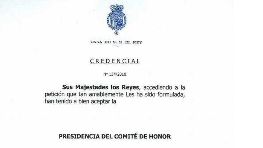 El documento remitido desde la Casa del Rey.