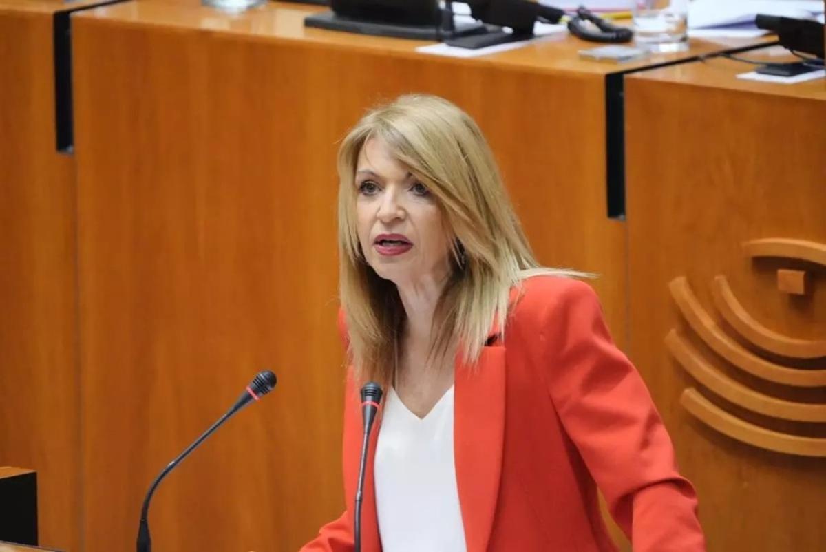 Peidad Álvarez, portavoz del PSOE en la Asamblea de Extremadura, este miércoles.