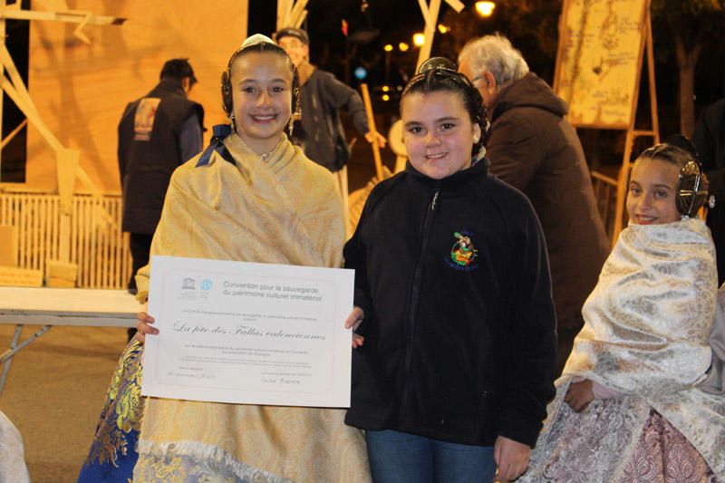 Entrega de los certificados de la Unesco a las Fallas infantiles