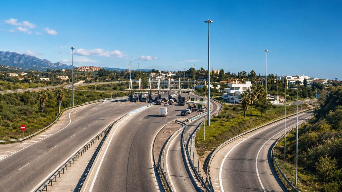 El punto de peaje de la autopista AP-7 a su paso por el municipio de Marbella. | L.O.