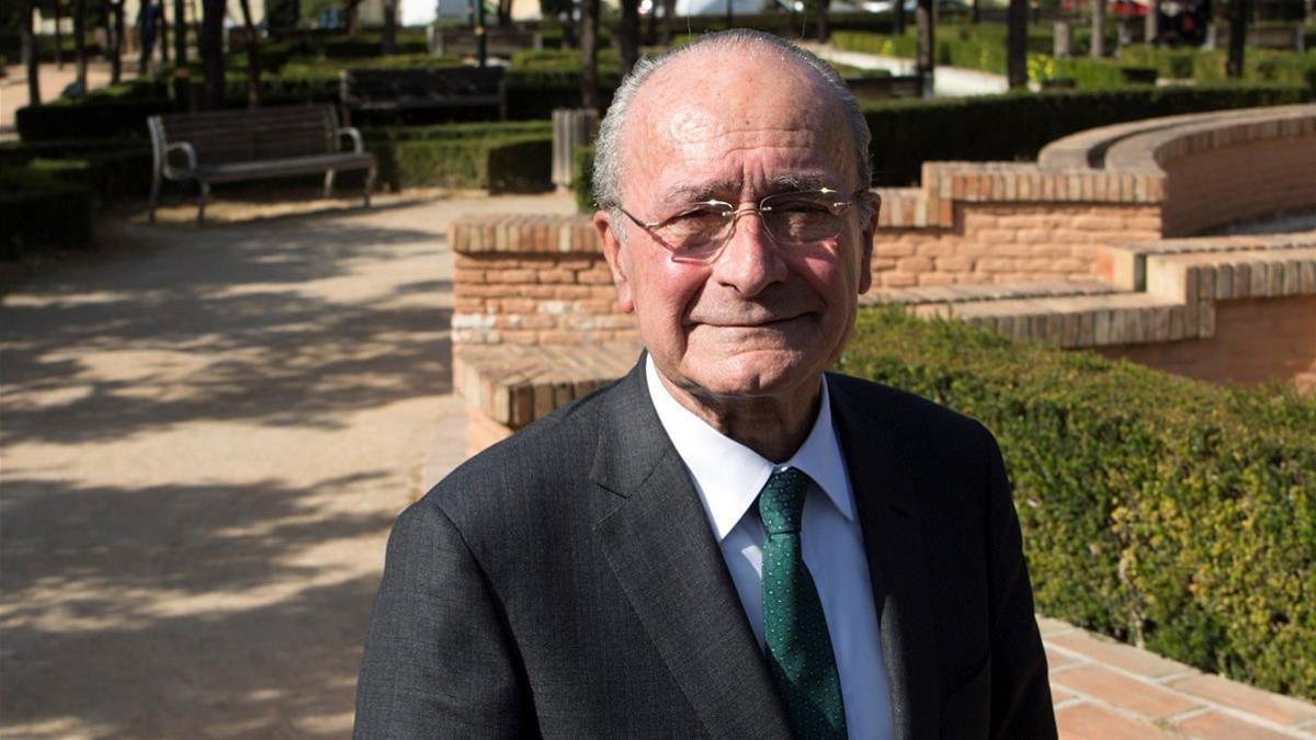 El alcalde de Málaga, Francisco de la Torre, tras anunciar este lunes que se presentará a la reelección por quinta vez.