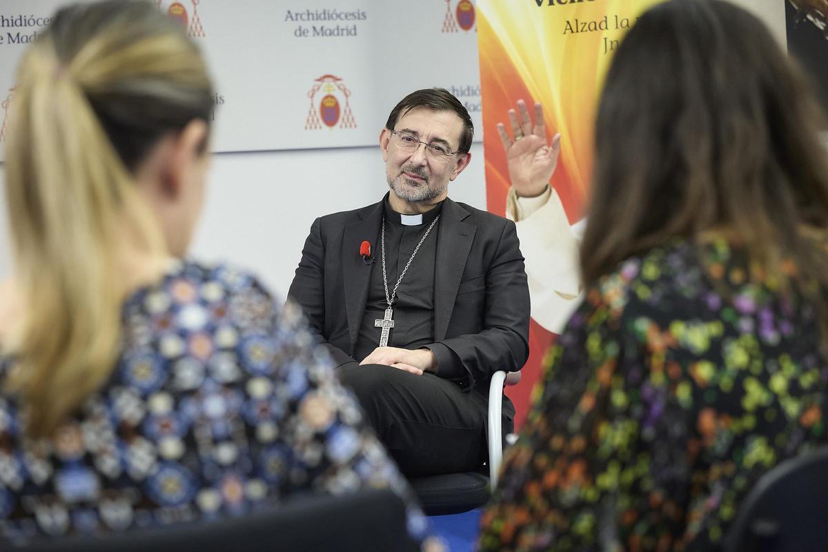 El arzobispo de Madrid, José Cobo, durante una entrevista para Europa Press.