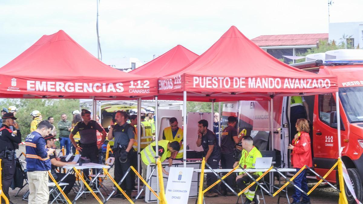 Simulacro de incendio forestal en Moya