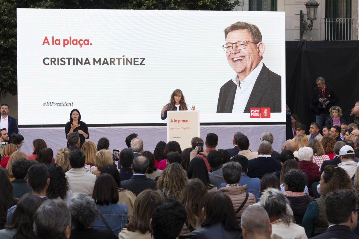 La expresidenta del Consell Valencià de la Joventut, Cristina Martínez, interviene en el acto.