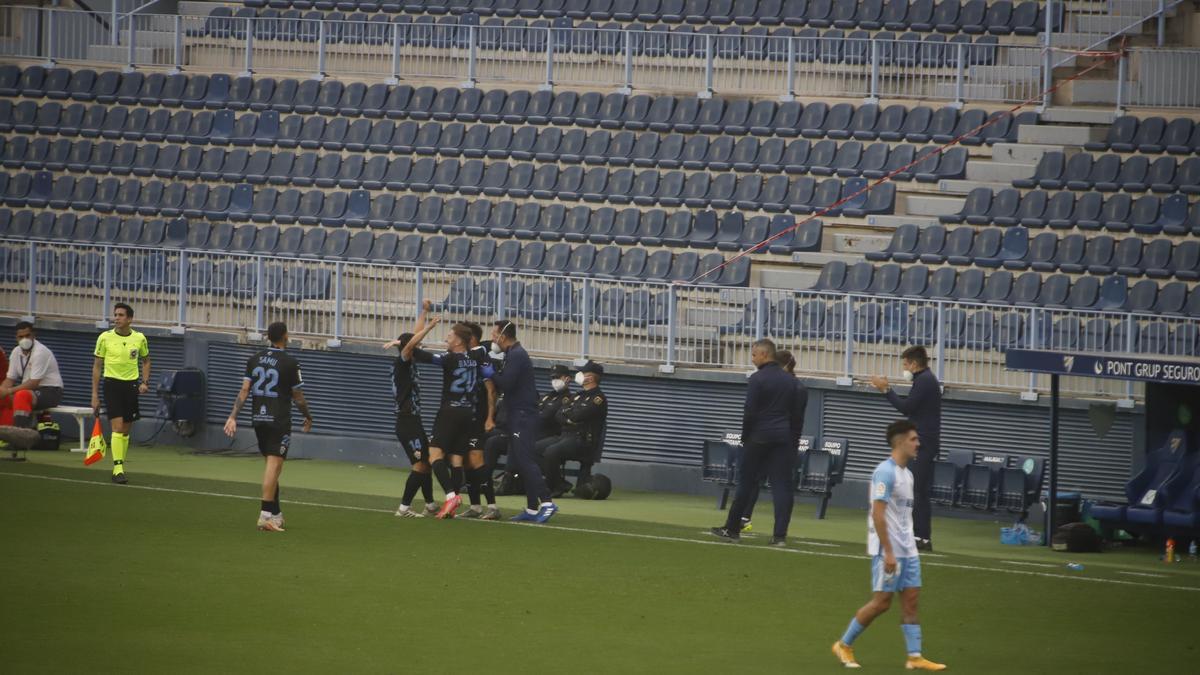 Partido de la Liga Smartbank entre el Málaga CF y el Almería