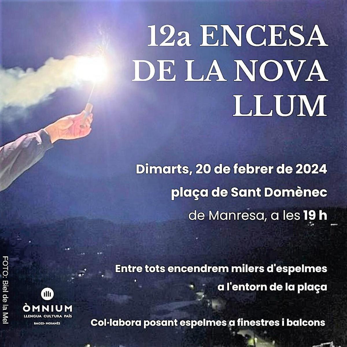 Cartell de la 12 edició de l'Encesa de la Nova Llum