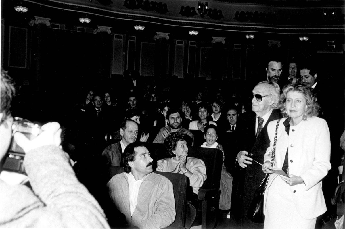Joaquín Rodrigo y su hija Cecilia en Vigo.