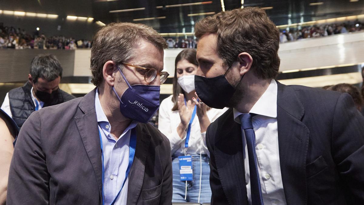 Alberto Núñez Feijóo i Pablo Casado, en una foto d'arxiu