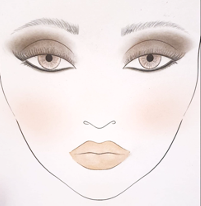 Ilustración del maquillaje de Anna Castillo en los Premios Goya 2020