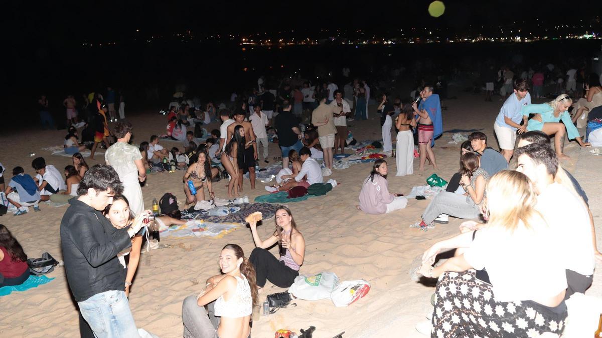 Celebraciones de San Xoán en Praia América el año pasado sin agueros ni hogueras.