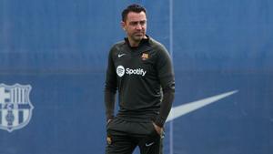 Xavi Hernández, en su último entrenamiento