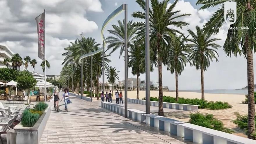 El paseo marítimo de Magaluf se transforma: dunas artificiales, oasis de palmeras y nuevo alumbrado