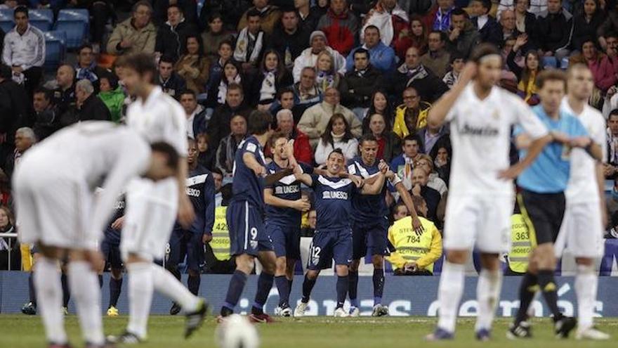 Los 400 aficionados malaguistas en el Bernabéu quieren ver de nuevo un «Cazorlazo».