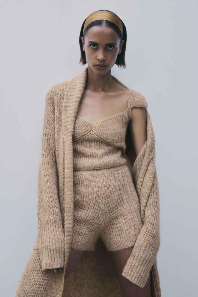 Conjunto de lana corto de Zara
