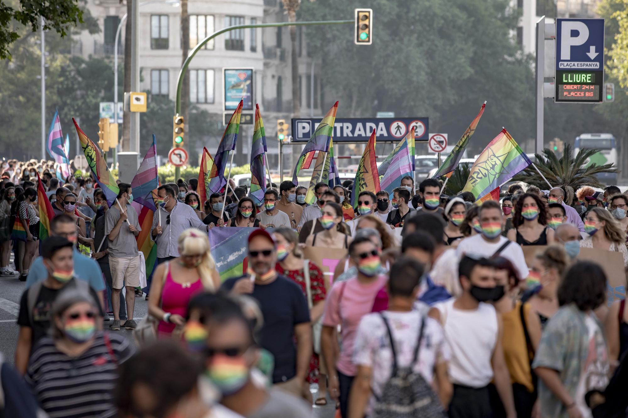 Un millar de personas se manifiesta en Palma en pro del colectivo LGTBI