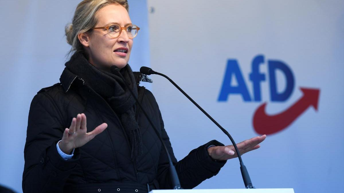 La presidenta del partido ultra Alternativa para Alemania (AfD), durante un mitin en Berlin.
